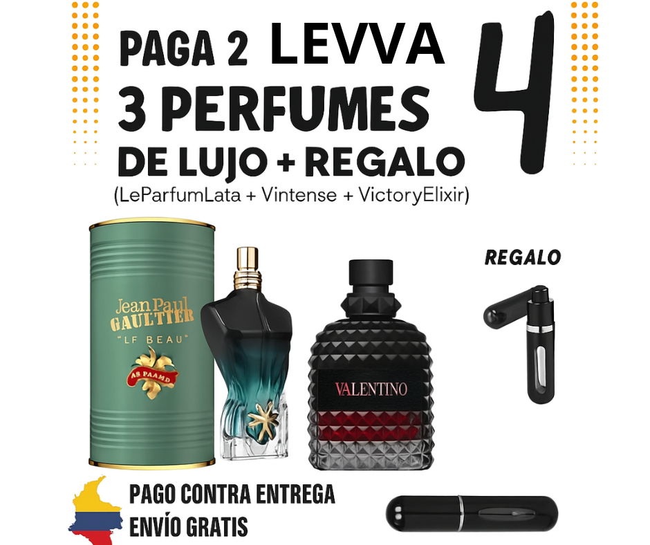 🌟 3 PERFUMES DE LUJO + REGALO (LeParfumLata + Vintense + VictoryElixir) 🌟